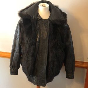 Andrew Marc Leather Jacket with Removal Vest